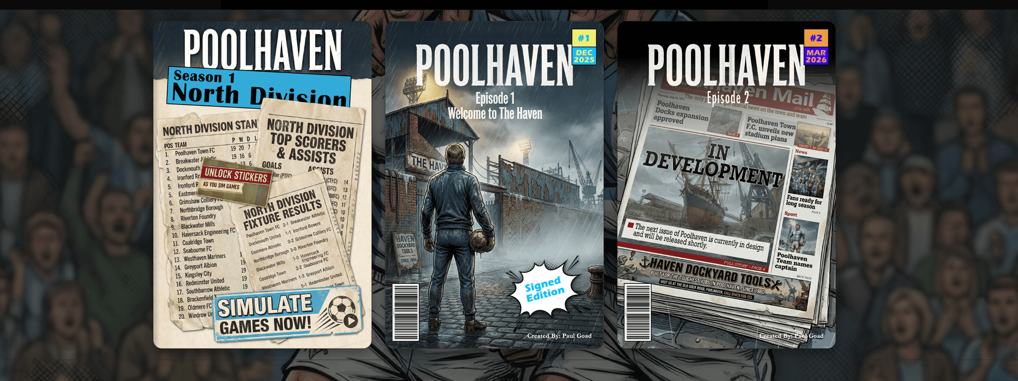 Introducing Poolhaven: A 1970s Football World You Can Read, Play, and Collect cover